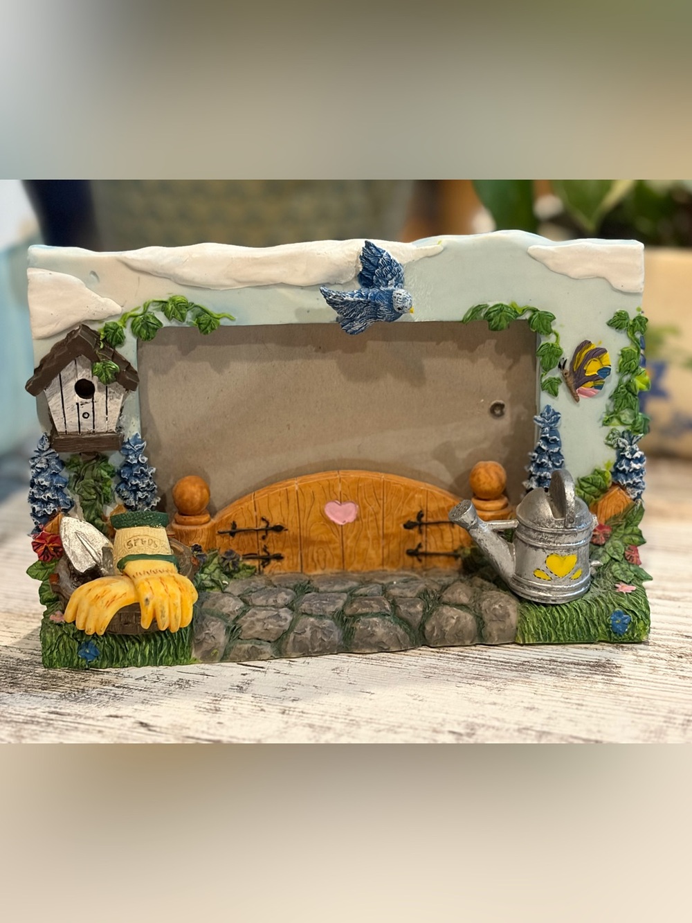 Hand-Painted “To The Garden” 1990’s Figi Graphics 5x3 Frame